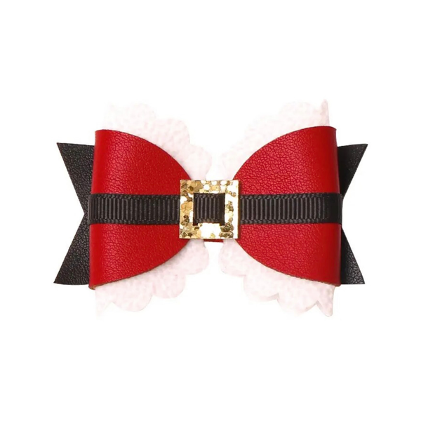 Santa Belt Bow - in Red