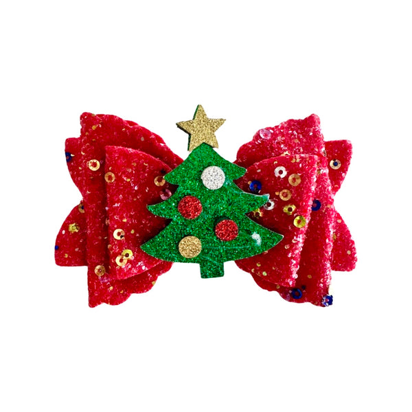 Christmas Tree Bow - in Red
