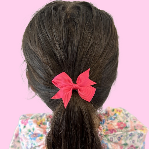 Mini Bow Hairties - in Magenta