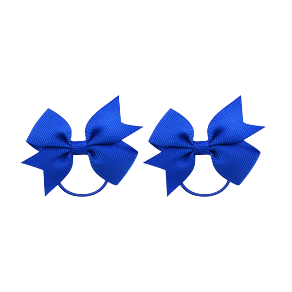 Mini Bow Hairties - in Blue