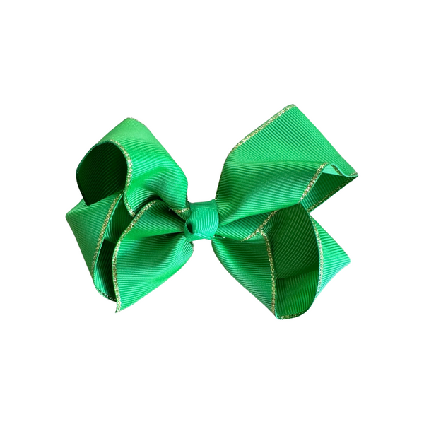 Gold Edge Bow - in Green