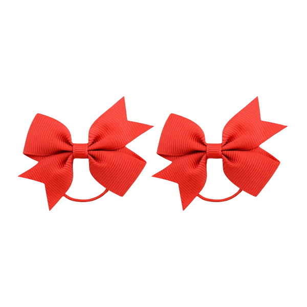 Mini Bow Hairties - in Red