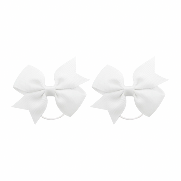 Mini Bow Hairties - in White