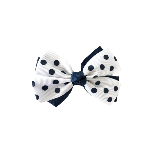 Double Dotty Bow - in Navy
