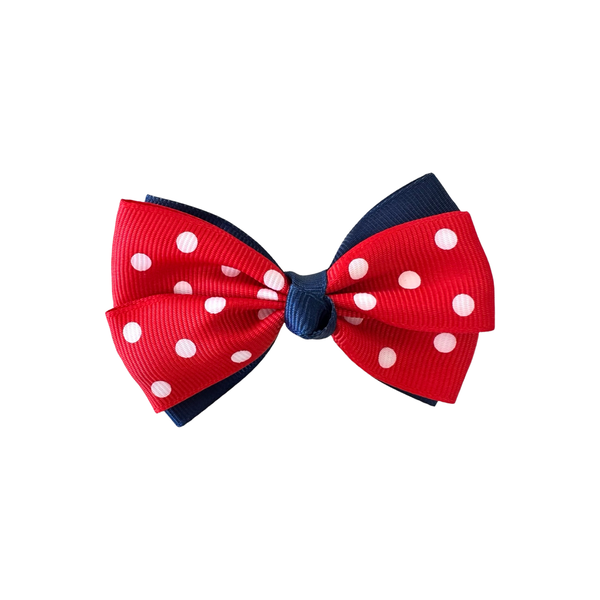 Double Dotty Bow - in Red