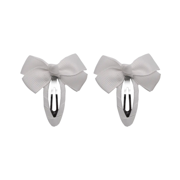 Classic Bow Clips - in White