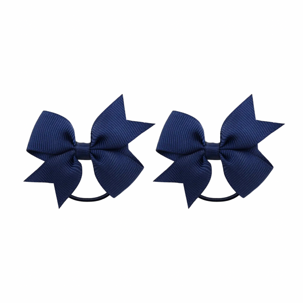 Mini Bow Hairties - in Navy