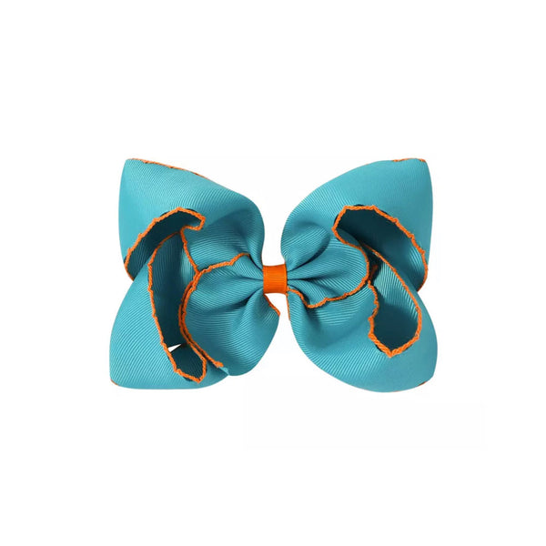 Big Embroider Bow - in Turquoise
