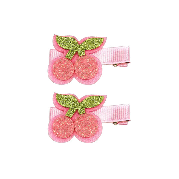 Cherry Shimmer Clips - in Pink