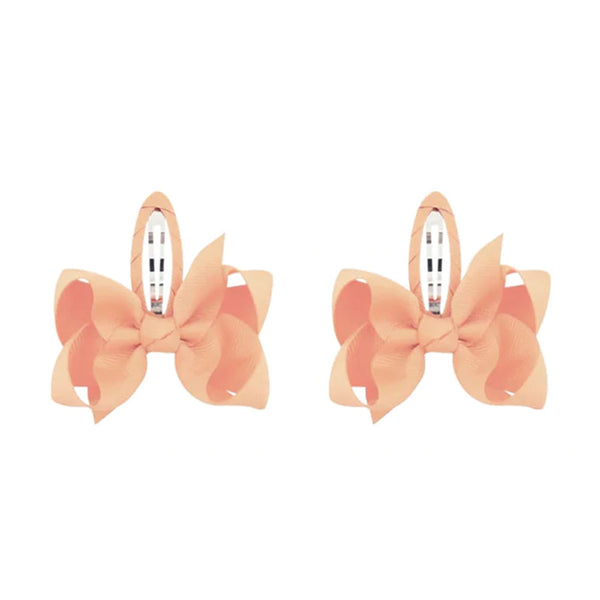 Chic Bow Clips - in Apricot