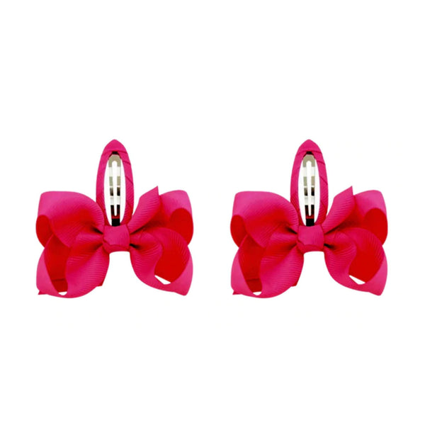 Chic Bow Clips - in Magenta