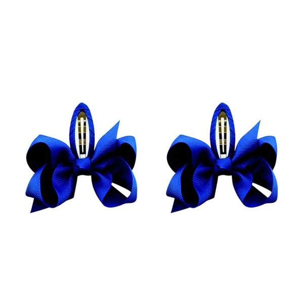 Chic Bow Clips - in Sapphire