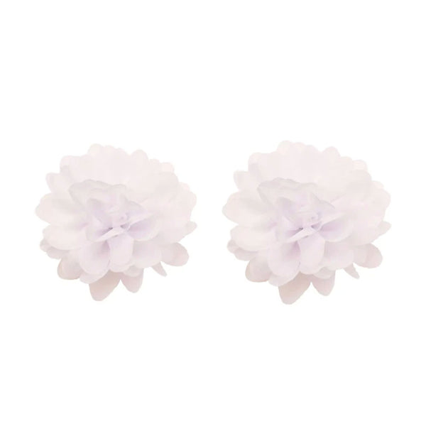 Flower Chiffon Clips - in White