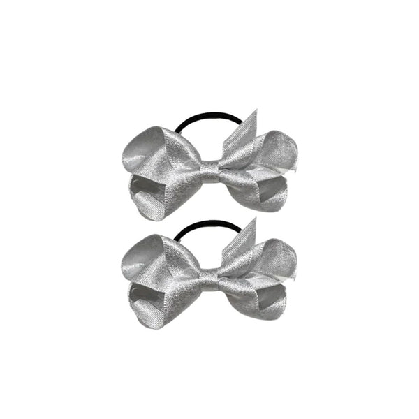 Metallic Bow Hairties - in Silver