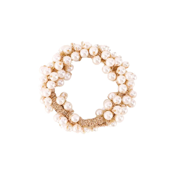 Pretty Pearl Scrunchie - in Ivory