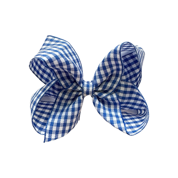Mini Gingham Bow - in Navy