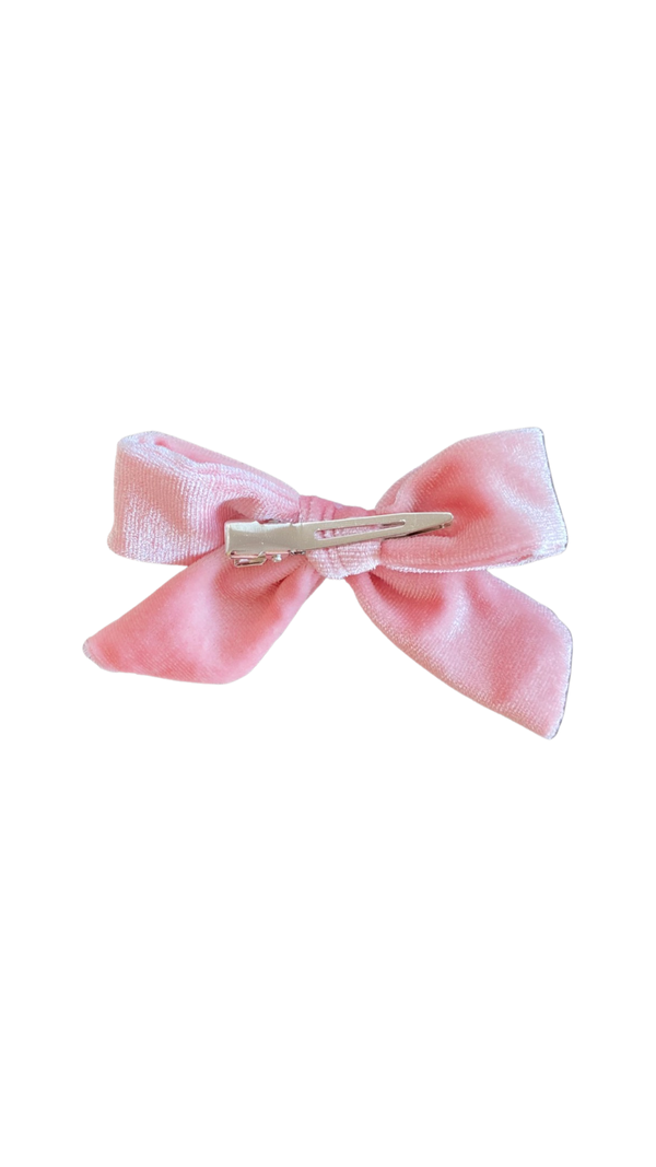 Soft Velvet Bow - in Pink