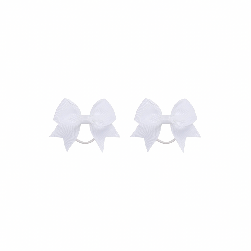 Petite Bow Hairties - in White