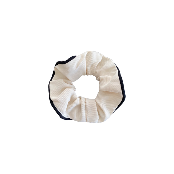 Piped Linen Scrunchie - in Cream