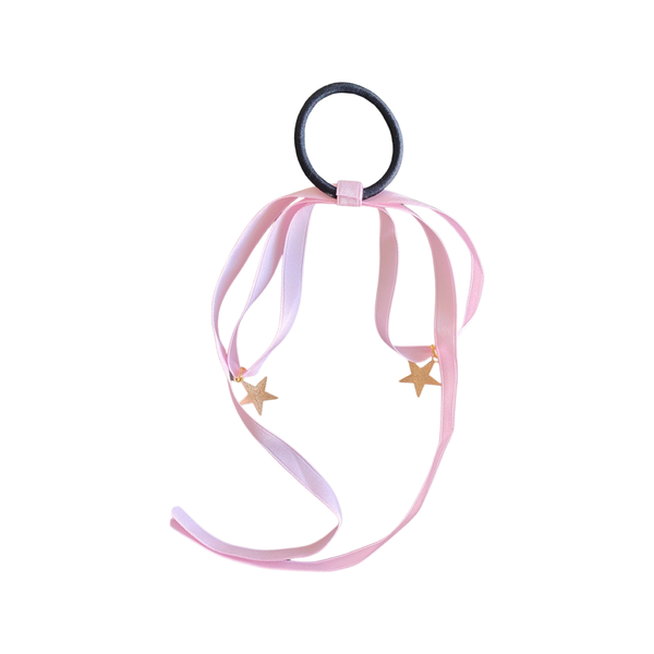 Star Ribbon Hairtie - in Pink