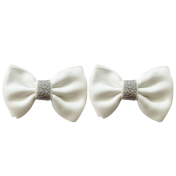 Silver Knot Bows - in White