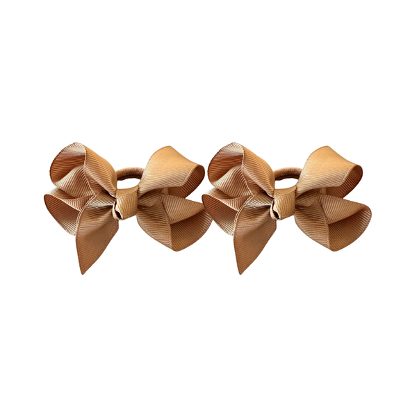 Chic Bow Hairties - in Tan