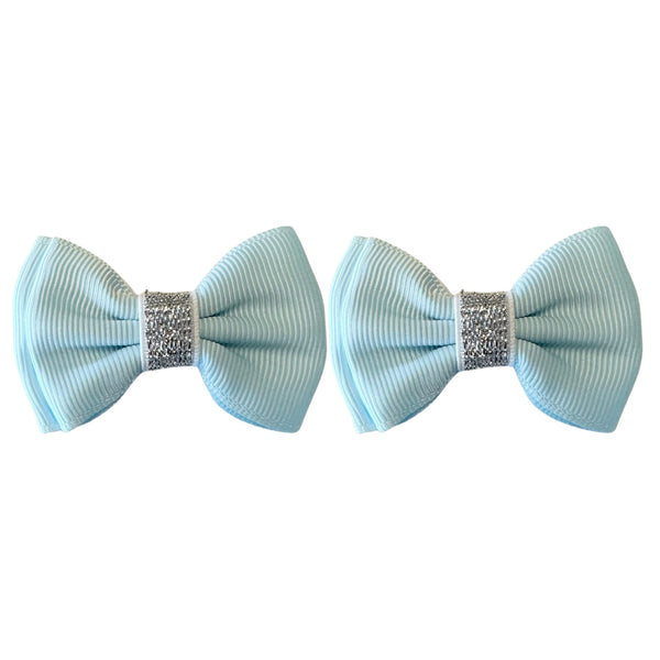 Silver Knot Bows - in Sky