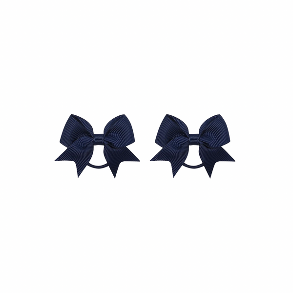 Petite Bow Hairties - in Navy
