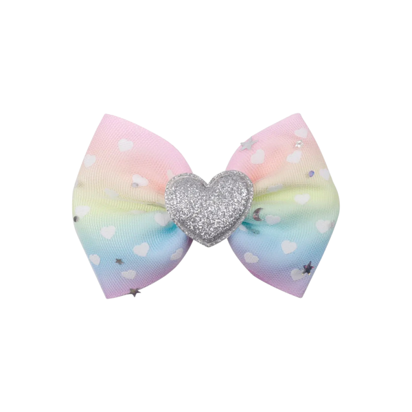Princess Heart Bow - in Rainbow