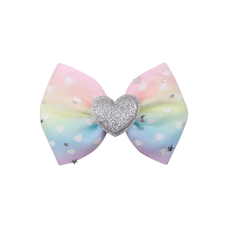 Princess Heart Bow - in Rainbow
