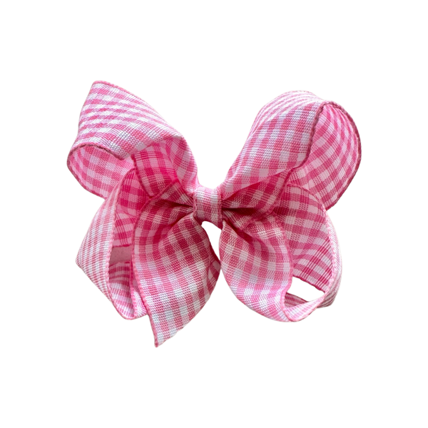 Mini Gingham Bow - in Pink