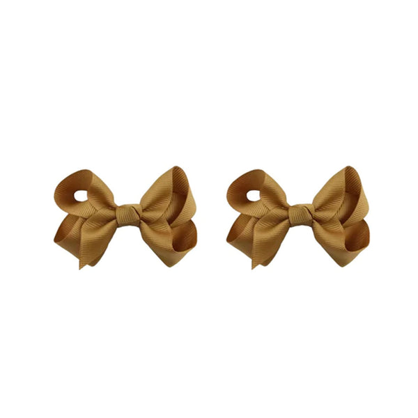 Petite Chic Bows - in Tan